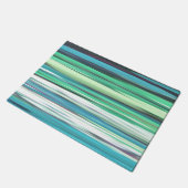 抽象芸術#2：アクアブルーぼやけグリーン ドアマット (アングル)