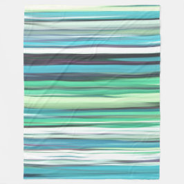 抽象芸術#2：アクアブルーぼやけグリーン フリースブランケット