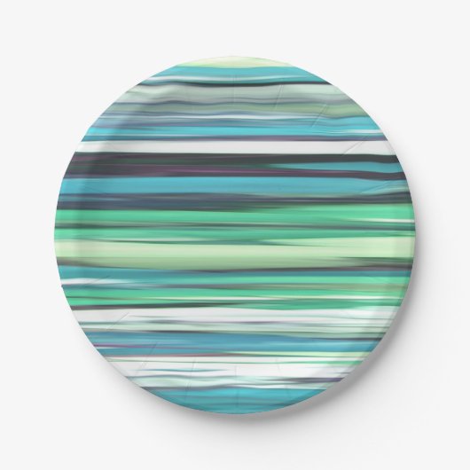 抽象芸術#2：アクアブルーぼやけグリーン ペーパープレート (正面)