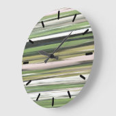 抽象芸術#2:オリーブグリぼやけーン ラージ壁時計 (傾斜)