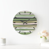 抽象芸術#2:オリーブグリぼやけーン ラージ壁時計 (ホーム)