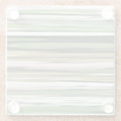 抽象芸術#2：オリーブグリーンぼやけ ガラスコースター (裏面)