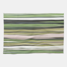 抽象芸術#2：オリーブグリーンぼやけ キッチンタオル