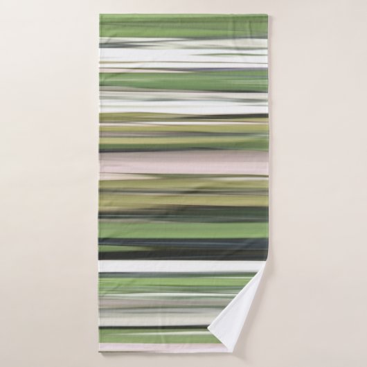 抽象芸術#2：オリーブグリーンぼやけ バスタオル (バスタオル)