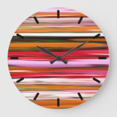 抽象芸術#2:オレンジぼやけ色 ラージ壁時計 (正面)