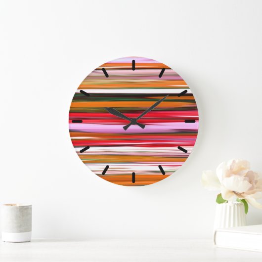 抽象芸術#2:オレンジぼやけ色 ラージ壁時計 (ホーム)