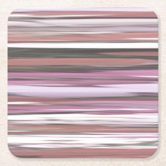 抽象芸術#2：ピンクぼやけ スクエアペーパーコースター (正面)