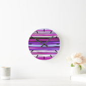 抽象芸術#2：紫ぼやけ ラウンド壁時計 (ホーム)
