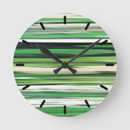 抽象芸術#2：緑ぼやけ ラウンド壁時計