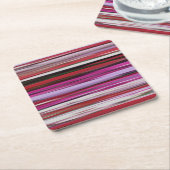 抽象芸術#2：赤ぼやけ スクエアペーパーコースター (アングル)