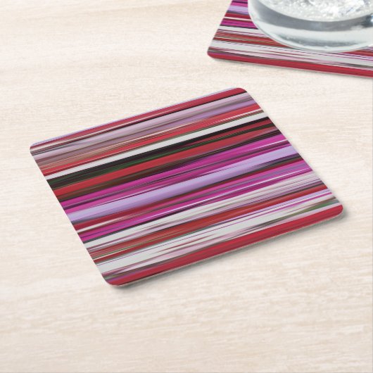 抽象芸術#2：赤ぼやけ スクエアペーパーコースター (アングル)