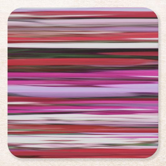 抽象芸術#2：赤ぼやけ スクエアペーパーコースター (正面)