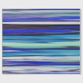 抽象芸術#2：青ぼやけ ラッピングペーパー (フラット)