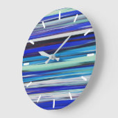 抽象芸術#2:青ぼやけ ラージ壁時計 (傾斜)