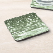抽象芸術#3：オリーブグリーンぼやけ コースター (左側)