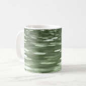 抽象芸術#3:オリーブグリーンぼやけ コーヒーマグカップ (正面左)