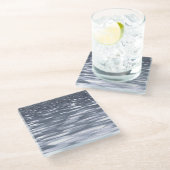 抽象芸術#3：ガンメタルきらめく ガラスコースター (アングル)