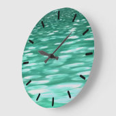 抽象芸術#3:グリーンきらめく ラージ壁時計 (傾斜)