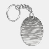 抽象芸術#3：シルバーグレーきらめく キーホルダー (正面左)