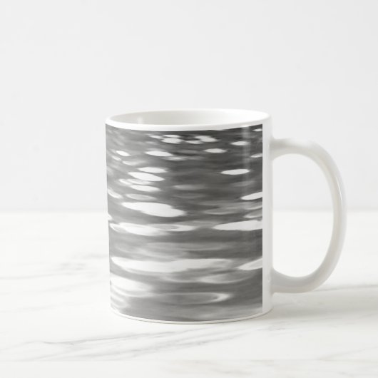 抽象芸術#3：シルバーグレーきらめく コーヒーマグカップ (右)