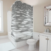 抽象芸術#3：シルバーグレーきらめく シャワーカーテン (インサイチュ)