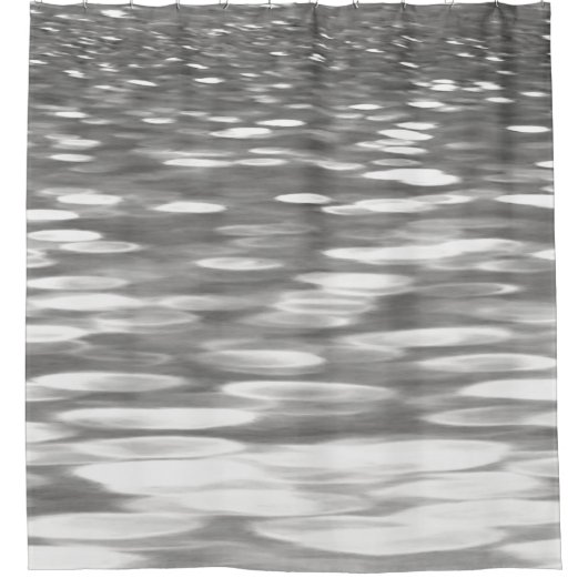 抽象芸術#3：シルバーグレーきらめく シャワーカーテン (正面)