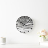 抽象芸術#3:シルバーグレーきらめく ラウンド壁時計 (ホーム)