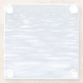 抽象芸術#3：パウダーブルーきらめく ガラスコースター (裏面)