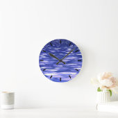 抽象芸術#3:ブルーきらめく ラウンド壁時計 (ホーム)