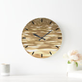 抽象芸術#3:金ゴールドきらめく ラージ壁時計 (ホーム)