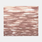 抽象芸術#3:銅バラ金ゴールドきらめく フリースブランケット (正面(横))