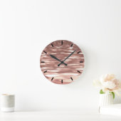 抽象芸術#3:銅バラ金ゴールドきらめく ラウンド壁時計 (ホーム)