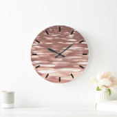 抽象芸術#3：銅バラ金ゴールドきらめく ラージ壁時計 (ホーム)