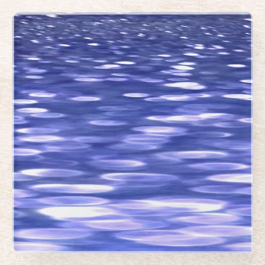 抽象芸術#3：青きらめく ガラスコースター (正面)