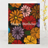 抽象芸術#421ハッピーバースデー! カード (黄色い花)