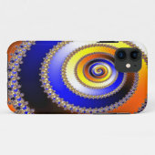 抽象芸術- Fractal Spiral blue yellow Case-Mate iPhoneケース (裏面(横))