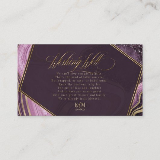 抽象芸術Agate Wishing Well V3 Mauve ID827 エンクロージャーカード (正面)