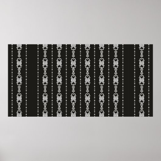 抽象芸術aztecハートテクスチャ ポスター (正面)