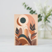 抽象芸術Bohoおよびモダンクリップアート印刷可能 ポストカード (スタンド正面)