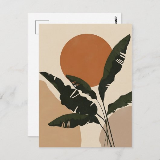 抽象芸術Bohoおよびモダンクリップアート印刷可能 ポストカード (正面/裏面)