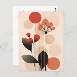 抽象芸術Bohoおよびモダンクリップアート印刷可能 ポストカード