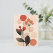 抽象芸術Bohoおよびモダンクリップアート印刷可能 ポストカード (スタンド正面)