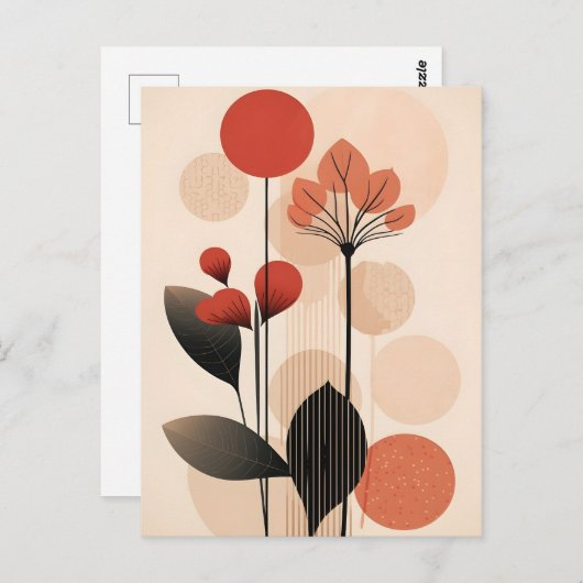 抽象芸術Bohoおよびモダンクリップアート印刷可能 ポストカード (正面/裏面)