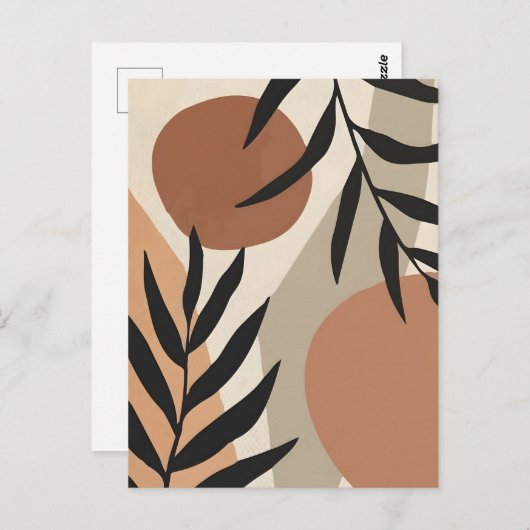 抽象芸術Bohoおよびモダンクリップアート印刷可能 ポストカード (正面/裏面)