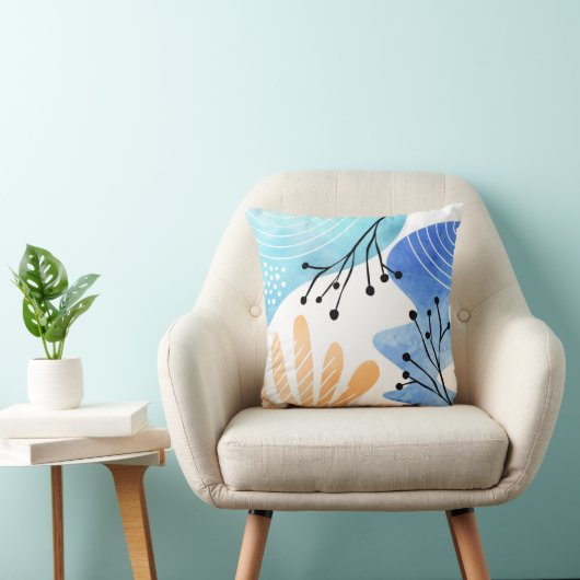 抽象芸術Boho Blob形状リーフのアウトライン クッション (椅子)