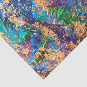 抽象芸術BohoGoldブルーパープルテクスチャエフェクトのティース 薄葉紙 (詳細)