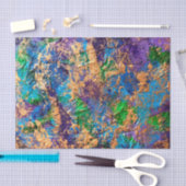 抽象芸術BohoGoldブルーパープルテクスチャエフェクトのティース 薄葉紙 (クラフト)