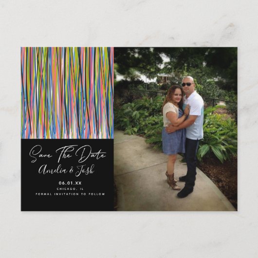 抽象芸術Chindi日付写真はがきを保存 ポストカード (正面)