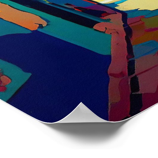 抽象芸術Cityscapeキャンバス印刷スコンテンポラリートレー ポスター (角)