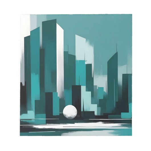抽象芸術Cityscapeモダンアーキテクチャの背景 ノートパッド (正面)